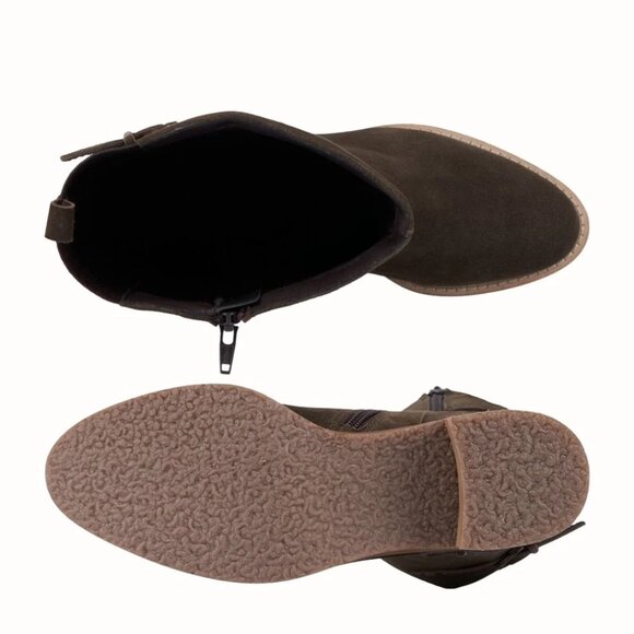 NEW VINTAGE FOUNDRY Suede Berenice Tall Boots in army green for women 1125 5t3 - Picture 4 of 10